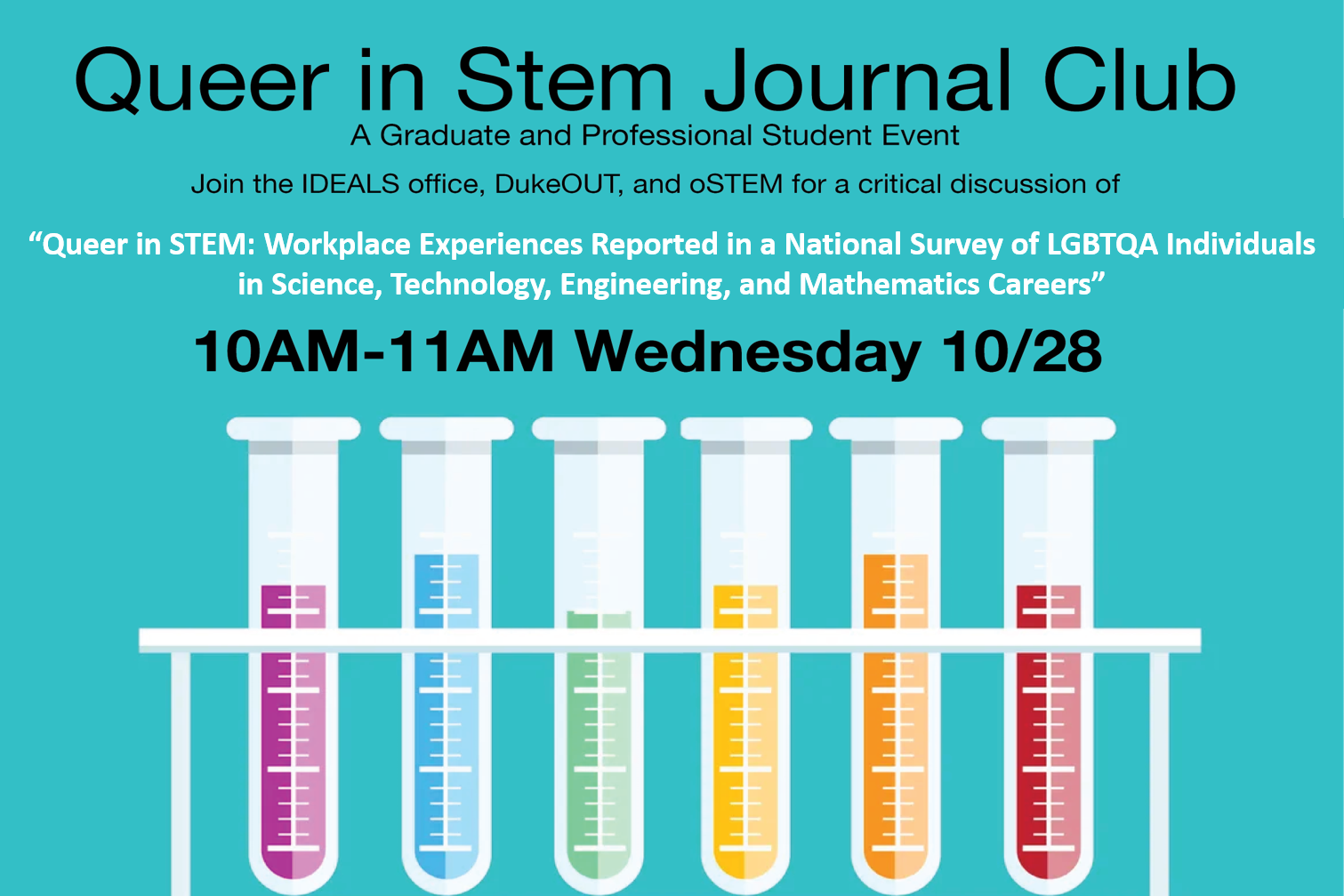 Queer in STEM Journal Club Oct 28th @ 10am